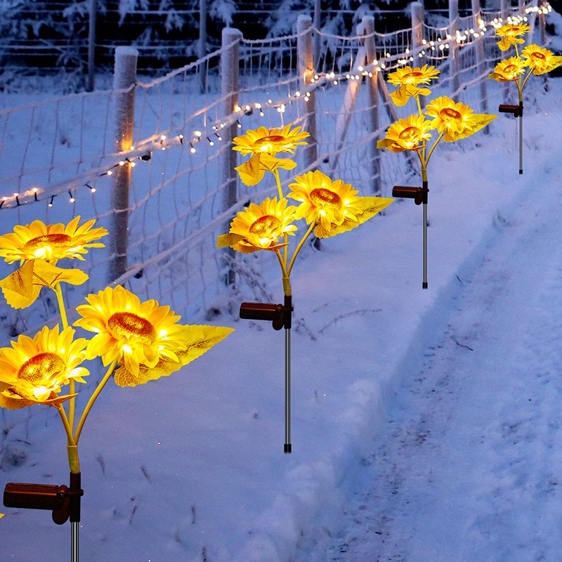 Garden sunflower stake light