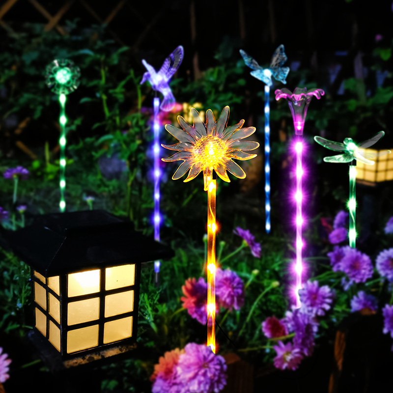 Sunflower garden stake light